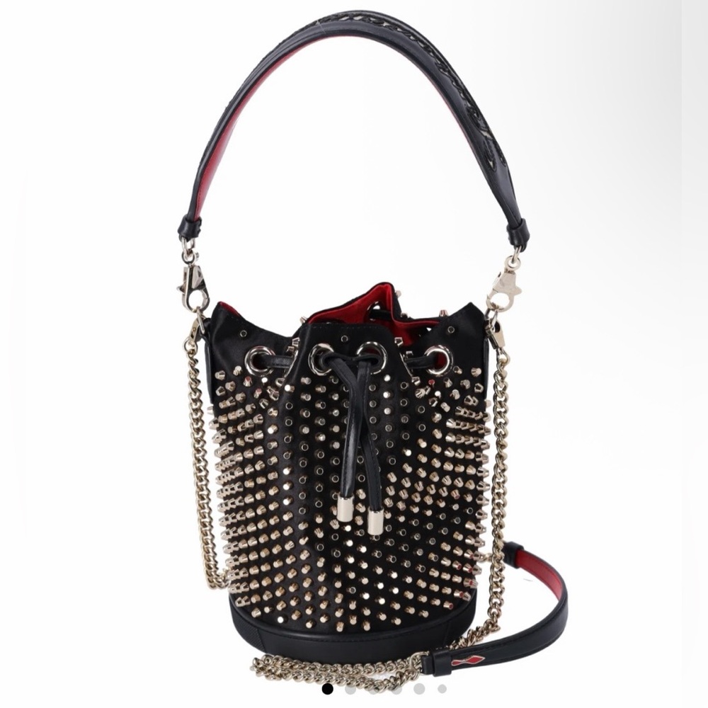 Christian Louboutin Mary Jane Studded Bucket Bag VG Preowned